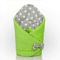 Baby Swaddle Wrap Newborn Dimple Cotton Infant Bedding Green/ Dots Grey