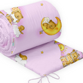 Baby Badded Bumper 180cm fit Cot 100% Cotton Ladder Pink