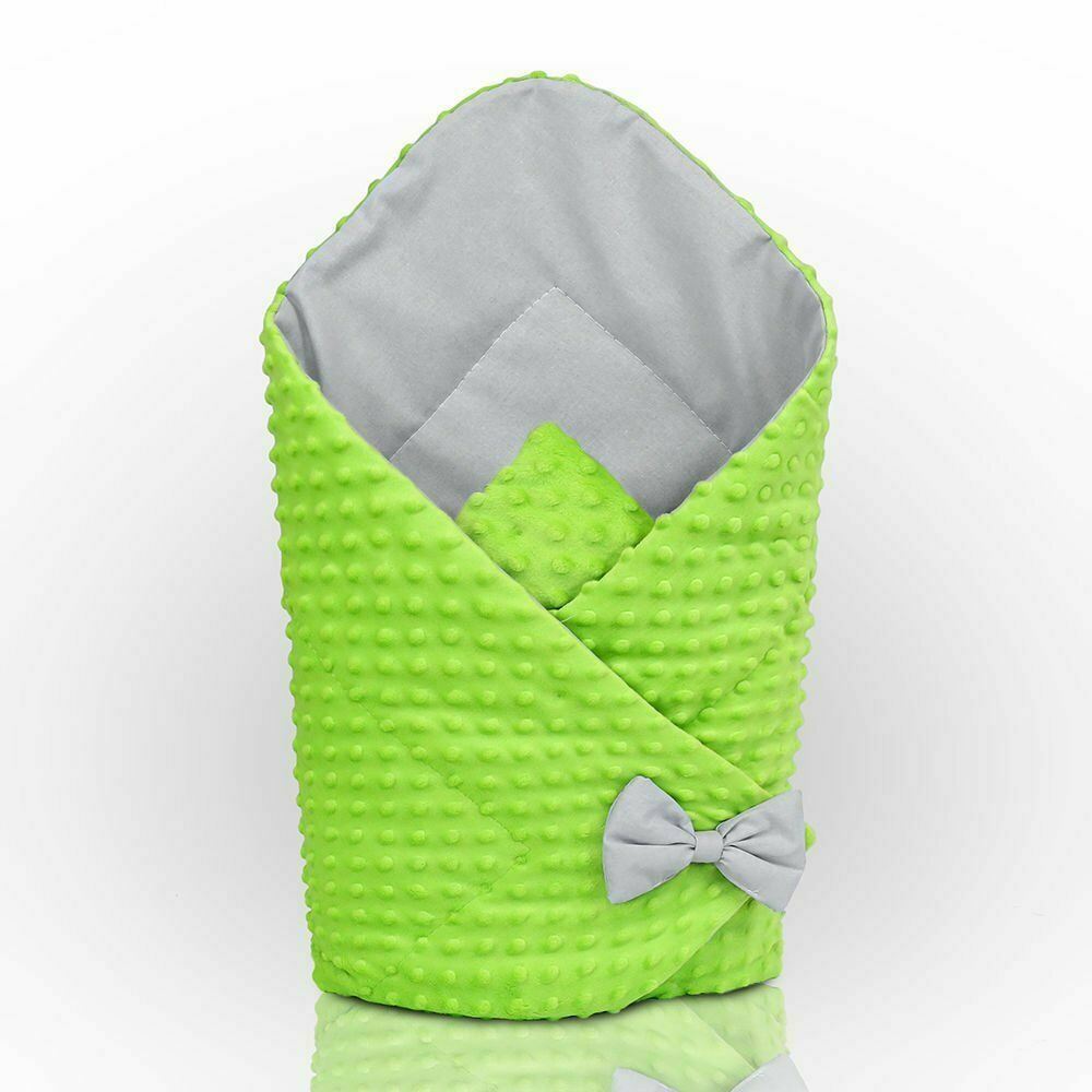 Baby Swaddle Wrap Newborn Dimple Cotton Infant Bedding Green/ Grey