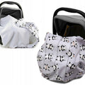 Car Seat Kids Baby Swaddle Travel Cotton Blanket 75X50cm Soft Wrap Double Sided White-Panda Grey