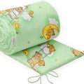 Padded Baby Bumper To Fit Cot 120x60 All Around 100% Cotton 360cm Bumper Ladder Green
