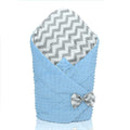Baby Swaddle Wrap Newborn Dimple Cotton Infant Bedding Blue/ Zig Zag