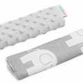Dimple Belt Cover Car Seat Pram Pad Shoulder Soft Strap 2Pc Grey/Elephants Grey