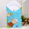Baby Swaddle Wrap Newborn Bedding Blanket 100% Cotton Sleeping Bag Sheep Turquoise