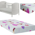 Baby Fitted Cot Sheet Printed Design 100% Cotton Mattress 120X60 cm Butterfly Princess