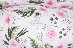 Baby Feeding Pillow + Cover Pregnancy Nursing Cotton Garden Flowers - MyHappy Baby