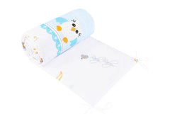Baby bedding set 10pc fit cot bed 140x70cm - Owls moon blue - MyHappy Baby