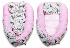 Baby 6pc Double-sided soft infant Cocoon Garden Flowers/ Dots with Pink - MyHappy Baby