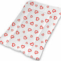 Baby 100% cotton changing mat child toddler Red hearts on white