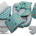 Baby 6pc Double-sided soft infant Cocoon Fox in Forest Turkus/ Grey