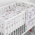 Baby 6Pc Bedding Set Pillow Duvet Quilt Sheet Bumper Fit Cotbed 140x70cm Garden Flowers