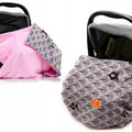 Car Seat Kids Baby Swaddle Travel Cotton Blanket 75X50cm Soft Wrap Double Sided Pink-Fox In The Forest