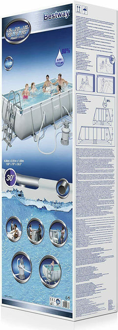 Bestway Swimming Pool Rectangular 404X201X100cm With Sand Filter Pump 13'3Ft - MyHappy Baby