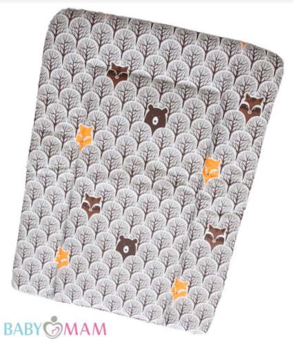 Baby 100% cotton changing mat child toddler Fox in Forest Grey