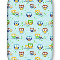 Cotton Fitted Baby Sheet Fit Moses Basket Pram 80X38cm Owls Blue