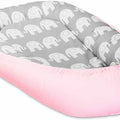 Baby Soft Cocoon Infant Reversible Sleep Nest Pink/ Elephants Grey