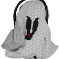 Baby Blanket Car Seat Reversible Wrap Plush Soft Double Sided Cotton 100x100cm Grey-Small White Stars On Grey