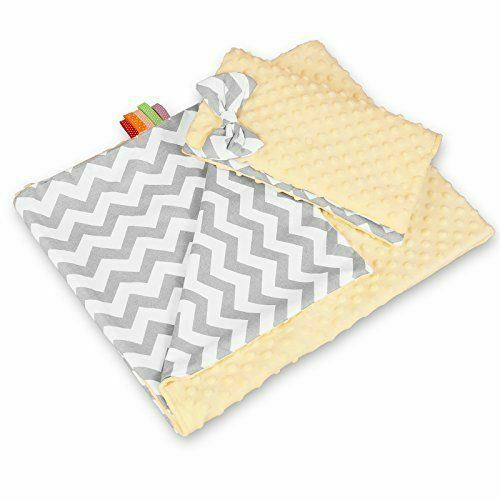 Warm Baby Blanket Dimple Cotton Quilt Pillow Double Sided 100X75cm Cream - Zig Zag