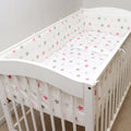 Baby 5Pc Bedding Set Pillow Duvet Quilt All-Round Bumper  Fit Cotbed 140X70cm Grey Pink Stars