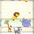 100% cotton fitted sheet printed design for baby crib 90x40cm Safari green