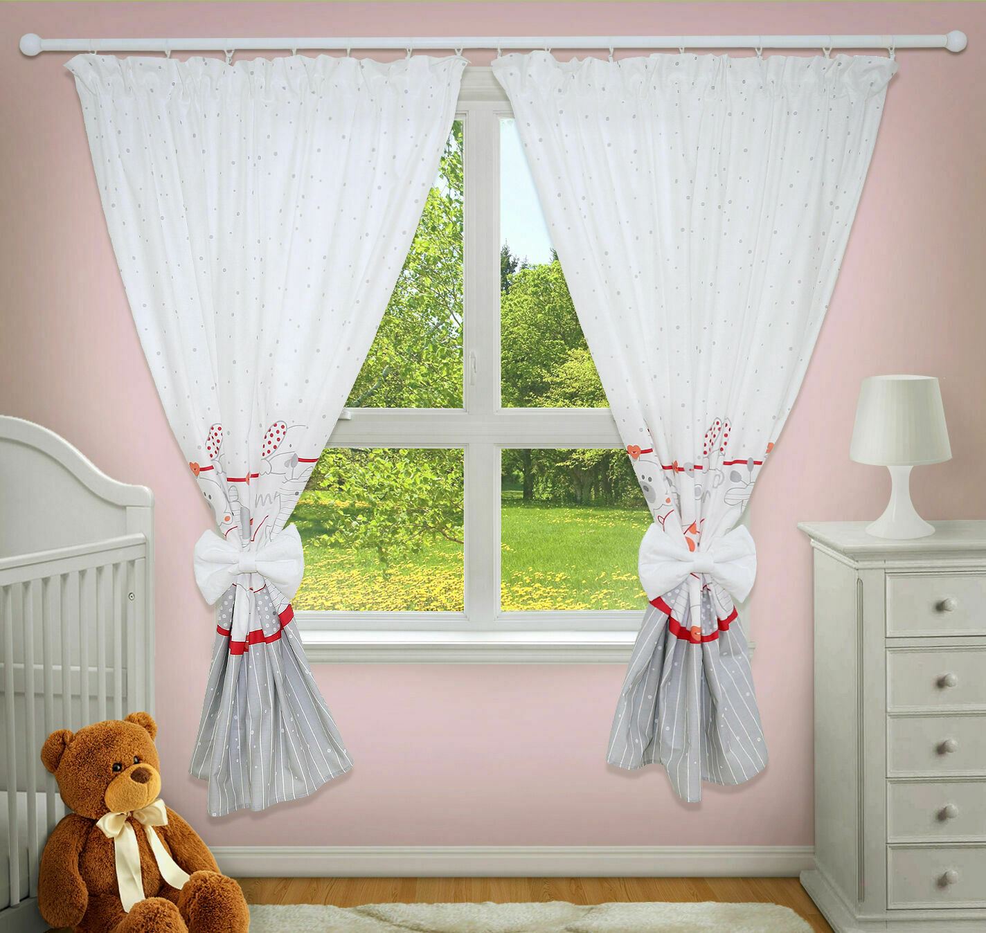 Nursery Curtains for Babies & Toddler's Bedroom Zoo red