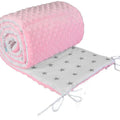 Baby dimple padded bumper 180cm straight fit COT 120x60 Pink/ Small stars on white