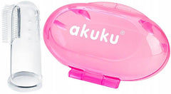Baby Finger Silicone Toothbrush Gum Massager Teething Relief Akuku Pink - MyHappy Baby