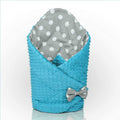 Baby Swaddle Wrap Newborn Dimple Cotton Infant Bedding Turquoise/ Dots Grey