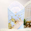 Baby Swaddle Wrap Newborn Bedding Blanket 100% Cotton Sleeping Bag Bees Blue