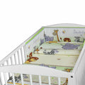 5Pc bedding set nursery pillow duvet bumper fit cot 120x60 Safari Green
