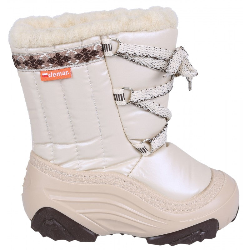 DEMAR Baby Kids Snow Winter Boots Woollen Fur - Cream