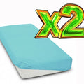 2-pack soft fitted sheet jersey stretchy cotton fit Cot bed 140/70cm Blue