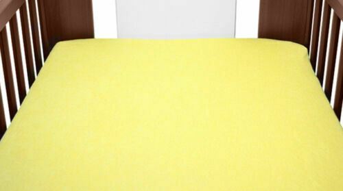 Terry Towelling Fitted Sheet 120x60 Nursery Baby Cot/ Cotbed/ Frotte Yellow