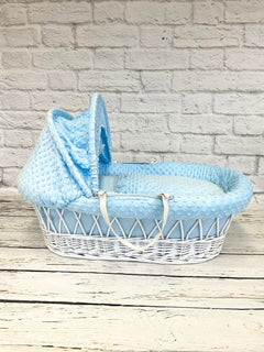 Bedding Set  Moses Basket - 3 Piece - Blue Dimple - MyHappy Baby