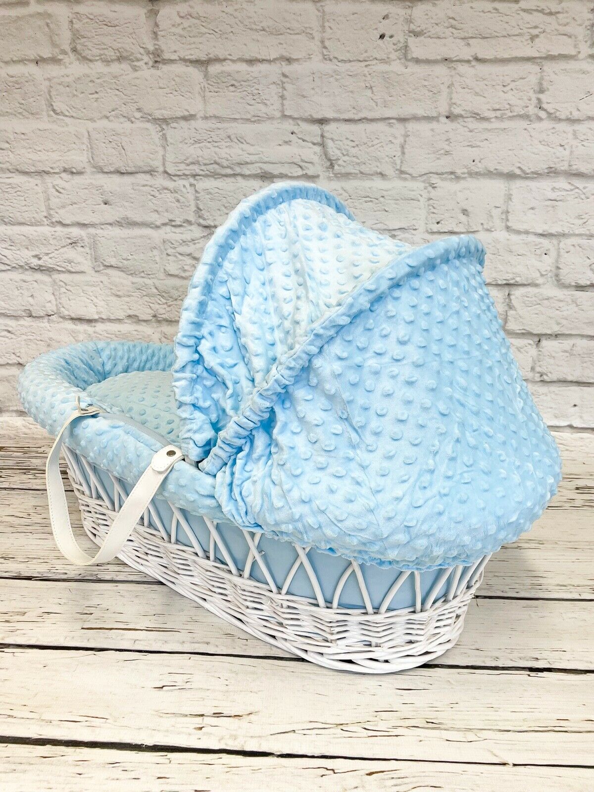 Bedding Set  Moses Basket - 3 Piece - Blue Dimple