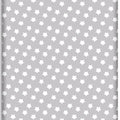 Baby Fitted Cot Sheet Printed Design 100% Cotton Mattress 120X60 cm Big White Stars On Grey