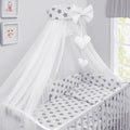 Baby bedding set Cotton Nursery 14pc 135x100 Big grey stars on white