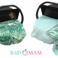 Car Seat Kids Baby Swaddle Travel Cotton Blanket 75X50cm Soft Wrap Double Sided Green-Green Leaves