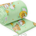 Baby Badded Bumper 180cm Fit Cot 100% Cotton Ladder Green