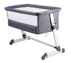 Baby Bedside Crib Portable Foldable Travel Cot Mattress Mosquito Net Theo Lionelo Grey - MyHappy Baby