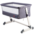 Baby Bedside Crib Portable Foldable Travel Cot Mattress Mosquito Net Theo Lionelo Grey