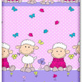 Baby Fitted Cot Sheet Printed Design 100% Cotton Mattress 120X60 cm Sheep Pink