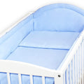 Baby 5Pc Bedding Set Pillow Duvet Quilt All-Round Bumper  Fit Cotbed 140X70cm Blue