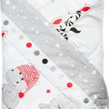 Baby Swaddle Wrap Newborn Bedding Blanket 100% Cotton Sleeping Bag Sweet Animals Grey