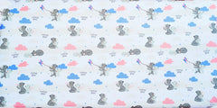 Baby Fitted Junior Bed Sheet Printed 100% Cotton Mattress 160X70cm Mama Bear - MyHappy Baby