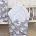 Baby Swaddle Wrap Newborn Bedding Blanket 100% Cotton Sleeping Bag Owls Grey