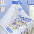 Baby bedding set 10pc fit cot bed 140x70cm - Safari blue