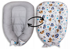 Baby 6pc Double-sided soft infant Cocoon Boho Navy / Small Dots - MyHappy Baby