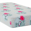 Baby Fitted Cot Sheet Printed Design 100% Cotton Mattress 120X60 cm Puppy Chevron Pink