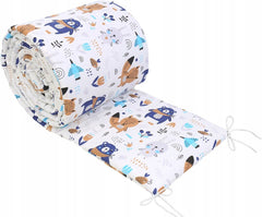6Pc Baby Bedding Set Bumper Pillow Duvet Fit Cot 120x60cm BOHO Animals Navy - MyHappy Baby
